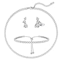 Crystal Wedding Jewelry Set, Necklace Earrings, for Accessories