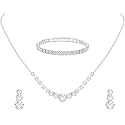 Crystal Wedding Jewelry Set, Necklace Earrings, for Accessories