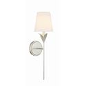 Crystorama Broche 1 Light Antique Silver Sconce