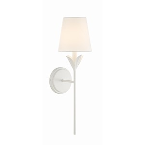 Crystorama Broche 1 Light Matte White Sconce