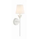 Crystorama Broche 1 Light Matte White Sconce