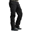 CRYSULLY Mens Tactical Cargo Pants Ripstop Cotton Military Hiking Work