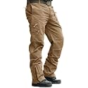 CRYSULLY Mens Tactical Cargo Pants Ripstop Cotton Military Hiking Work