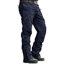 CRYSULLY Mens Tactical Cargo Pants Ripstop Cotton Military Hiking Work