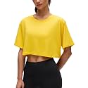 CRZ YOGA Pima Cotton High Neck Crop T-Shirt