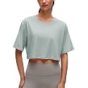 CRZ YOGA Pima Cotton High Neck Crop T-Shirt