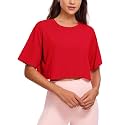 CRZ YOGA Pima Cotton High Neck Crop T-Shirt