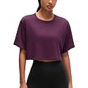 CRZ YOGA Pima Cotton High Neck Crop T-Shirt