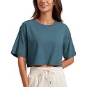 CRZ YOGA Pima Cotton High Neck Crop T-Shirt