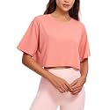CRZ YOGA Pima Cotton High Neck Crop T-Shirt