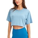 CRZ YOGA Pima Cotton High Neck Crop T-Shirt