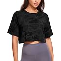 CRZ YOGA Pima Cotton High Neck Crop T-Shirt