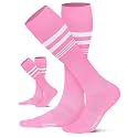 CS CELERSPORT Striped Soccer Athletic Knee High Socks for Kids Youth Adult
