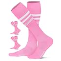 CS CELERSPORT Striped Soccer Athletic Knee High Socks for Kids Youth Adult