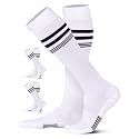 CS CELERSPORT Striped Soccer Athletic Knee High Socks for Kids Youth Adult