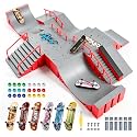 CS COSDDI Fingerboard Skate Park Kit – Build Your Own Mini Skate Park with Ramps & Rails, DIY Fingerboard Park with Funbox & Ledge, 6 Rail Trick System, 5 Finger Skateboards for Kids Teens Adults