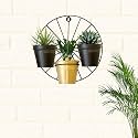 2 in 1 Metal Planter with Stand | Tabletop Item | Home Decor Item | Living Room Planter | Decorative Vase for Garden - Pack of 2
