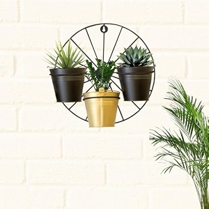 feather metal planter with stand  tabletop item  home decor item  living room planter  decorative vase for garden - pack of 1