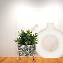 Feather Metal Planter with Stand | Tabletop Item | Home Decor Item | Living Room Planter | Decorative Vase for Garden - Pack of 1