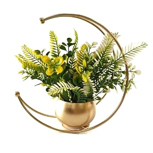 moon metal planter with stand  tableto item  home decor item  living room planter  decorative vase for garden - pack of 1