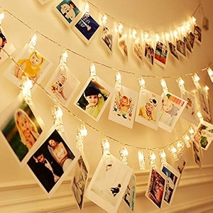 cs3hub photo light with clip lights home room decor hanging photo lights fairy light with clip led string lights 14 led light with clip - battery operated
