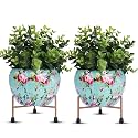 Spring Metal Planter Tabletop | Home Decor Item | Living Room Planter | Decorative Planter for Garden - Pack of 2