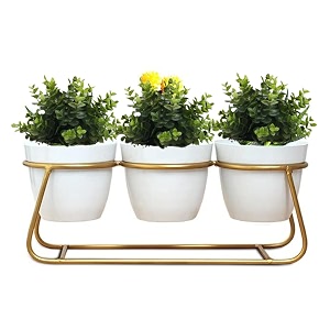 trio metal planter with stand  tabletop item  home decor item  living room planter  decorative vase for garden - pack of 1