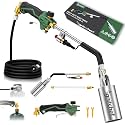 CSA Certified Propane Torch Weed Burner With 12.5-ft Hose Kit, High Output 340,000 BTU Weed Torch with Self Igniter and Turbo Trigger, Long/Short Mode, Dual Fuel Support for Garden, Ice, BBQ