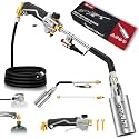 CSA Certified Propane Torch Weed Burner With 12.5-ft Hose Kit, High Output 340,000 BTU Weed Torch with Self Igniter and Turbo Trigger, Long/Short Mode, Dual Fuel Support for Garden, Ice, BBQ