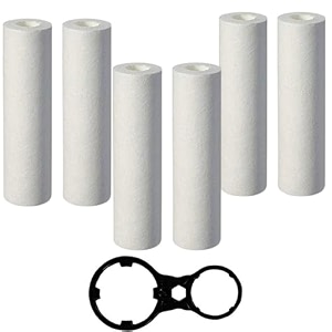 csi international 6 spun candle 1034 ro uv pre filter cartridges with dual spanner wrench  sediment removal filter kit for ro uv uf water purifier systems