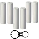 CSI INTERNATIONAL 6 Spun Candle 10" RO UV Pre Filter Cartridges with Dual Spanner Wrench | Sediment Removal Filter Kit for RO UV UF Water Purifier Systems