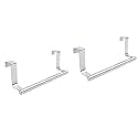 CSI INTERNATIONAL Over The Cabinet Towel Bar Set of 2 | Stainless Steel Cabinet Towel Holder | No Drilling Over Door Towel Rack for Kitchen &amp; Bathroom | Rustproof Space-Saving Towel Hanger