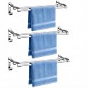 CSI INTERNATIONAL Stainless Steel Double Towel Rod 24 Inch Pack of 3 | Wall Mounted Bathroom Towel Rack | Dual Towel Holder Rail with Chrome Finish | Rust Resistant Towel Hanger for Bathroom & Kitchen