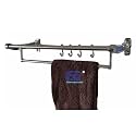 CSI INTERNATIONAL Stainless Steel Wall Mounted Towel Rack with Hooks &amp; Towel Bar – Foldable Bathroom Shelf &amp; Heavy-Duty Rustproof Towel Holder for Bathroom, Washroom, Kitchen &amp; Hotel Use