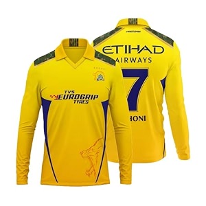 csk dhoni 7 cricket team full sleeve jersey tshirt 20242025 boyskidsmen