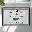 CSKIS Custom Golf Club Doormat – Personalized Welcome Mat with Family Name &amp; Est. Year – Green Putting Flag Design – Non Slip Outdoor Entry Rug for Porch, Garage, or Golf Lover Home Décor