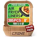 CTIZNE 305Pcs Air Fryer Liners for Ninja, 8" Square Paper Liner for 5-8 QT