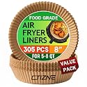 CTIZNE 305Pcs Disposable Air Fryer Liners, 8" Round for 5-8 QT Airfryer