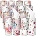 Ctosree 16 Pcs Car Tissue Holder Bulk Floral Cylinder Box Cup Holder