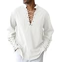 CTU Men's Cotton Shirt Pirate Shirt Medieval Viking Renaissance Costume