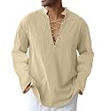 CTU Men's Cotton Shirt Pirate Shirt Medieval Viking Renaissance Costume