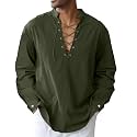 CTU Men's Cotton Shirt Pirate Shirt Medieval Viking Renaissance Costume