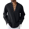 CTU Men's Cotton Shirt Pirate Shirt Medieval Viking Renaissance Costume