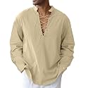 CTU Men's Cotton Shirt Pirate Shirt Medieval Viking Renaissance Costume