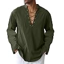 CTU Men's Cotton Shirt Pirate Shirt Medieval Viking Renaissance Costume