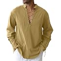 CTU Men's Cotton Shirt Pirate Shirt Medieval Viking Renaissance Costume