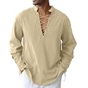 CTU Men's Cotton Shirt Pirate Shirt Medieval Viking Renaissance Costume