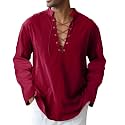 CTU Men's Cotton Shirt Pirate Shirt Medieval Viking Renaissance Costume