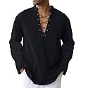 CTU Men's Cotton Shirt Pirate Shirt Medieval Viking Renaissance Costume