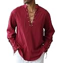 CTU Men's Cotton Shirt Pirate Shirt Medieval Viking Renaissance Costume
